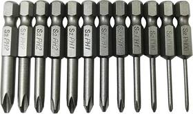 Lerom 313047211248 Phillips Cross Screwdriver Bits 12pcs 1/4 Hex Shank Magnetic Scr