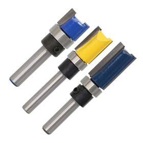 Lethend 431228867861 3 Pcs Router Bit Set Double Straight Flute Bearing Flush Trim 1/4 Inch Shank Tri Lethend 431228867861 3 Pcs Router Bit Set Double Straight Flute Bearing Flush Trim 1/4 Inch Shank Tri