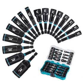 Libraton 630808005442 Magnetic Nut Driver Set 16pcs Impact Bit Deep