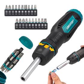 914401 Libraton Ratchet Screwdriver Set 33-in-1 Multi-bit Magnetic Slotted/philip