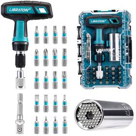 916501 Libraton 24pcs Universal Socket And Ratchet T-handle Screwdriver Set With