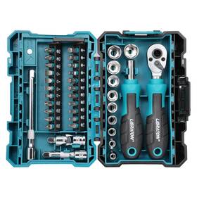 916502 Libraton 1/4 Inch Drive Mini Socket And Ratchet Wrench Set Blue With Silver Accents