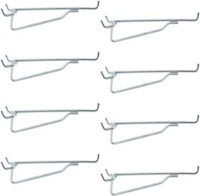 Ld-peg-sh1 Light Dust Pegboard Shelf Hooks 8pc 6 Inch Silver Metal Utility Hook Set