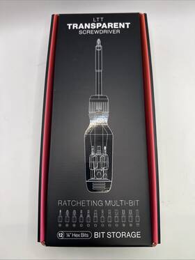 Linus Tech Tips 873343001870 Ltt Transparent Screwdriver Clear With 12 Bits New Open Box