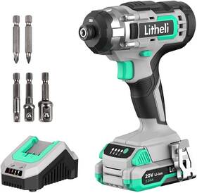 1150 Litheli 634715825636 Cordless Impact Driver In-lbs Torque 1/4 Quick-release Hex Chuck Wit