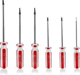 Litoexpe 744110336696 Magnetic Triangle Head Screwdriver Set Screws Driver Tool 6pc Red