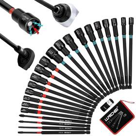 Llndei 768534782020 23pcs Magnetic Nut Driver Set Full Size 6inch Long Metric 615