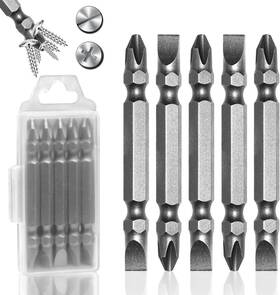 Usvi-10 Lmxmgrg 5pcs Impact Double End Screwdriver Bit Set Ph2/sl6 Magnetic Slotted Phillips Scr
