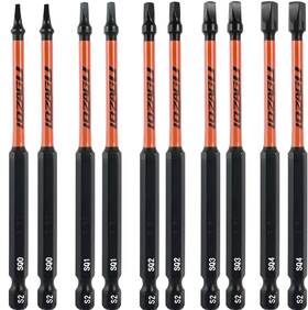 Loz-sq10 Lozagu 10pcs Square Drive Bits Set 4 Inch Long Premium S2 Alloy One Size Black