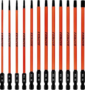 Loz-tr12 Lozagu 12pcs Long Torx Bit Set 6-inch 152mm T7 To T40 Magnetic Security Tamper