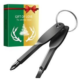 Luca Elf Aid 748810326582 4-in-1 Keychain Screwdriver Set Gifts For Men Stocking Stuffers Black