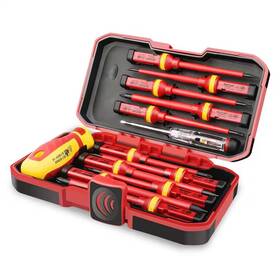Lukyamzn 313087165198 1000-volt Insulated 5.5 Inch Shank 13 Bit Red Electrician Screwdriver H