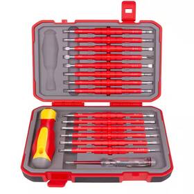 Lukyamzn 313100043076 1000-volt Insulated 5.5 Inch Shank 14 Bit Red Screwdriver Set Professio