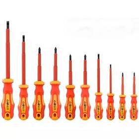 Lukyamzn 445005948903 Vde Series 5. 9 Inch Shank 11 Bit Red Insulated Screwdriver Set Soft-grip Magnetic