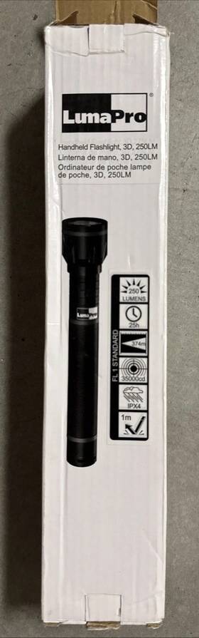 49xx74 Lumapro Handheld Flashlight 250 Lumens 25hr Run 3 Outputs No Battery