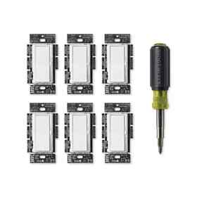 Dvcl-6pkr-ksd Lutron Dimmer Switch 1.25 A 150w Led With Screwdriver Nut Driver White 6-pack
