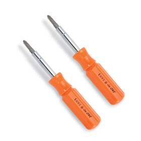 26030 Lutz 642008697112 2-pack 6-in-1 Pocket Size Orange Screwdriver By Nickel Plated Tube