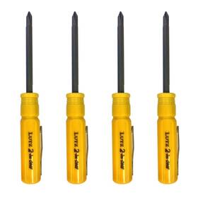 Lutz-2in1-yw-pk4 Lutz 2-in-1 Pocket Size Yellow Screwdriver By Pack Of 4