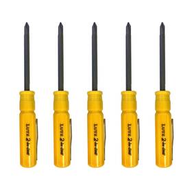 Lutz-2in1-yw-pk5 Lutz 2-in-1 Pocket Size Yellow Screwdriver By Pack Of 5
