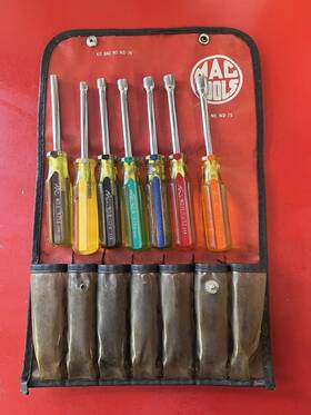 Nd-7s Mac Tools Usa Sae 7pc Nut Driver Set In Original Red Pouch - 3/16 Inch To 3/8
