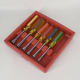 Nd7pt Mac Tools 6pc Sae Nut Driver Set With Red Plastic Tray- 1/2 Inch To 9/32 - No 1/4 Usa