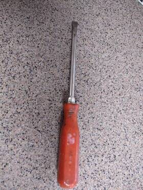 Pj8ar Mac Tools Flat Tip Screwdriver Red Hard Handle Slotted Usa