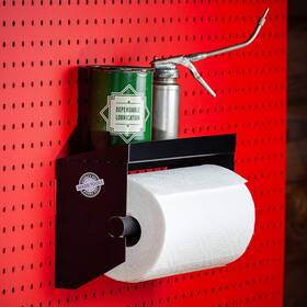 Madd2 Madd Tools Double D For Duty Pegboard Paper Towel Holder With Shelf Peg Board Bar W Black