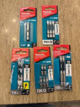 A-97259 Makita Lot Of 5 Impact Bits See Description