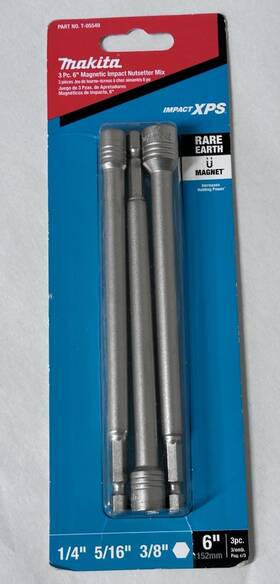 T-05549 Makita Impact Xps 6 Inch Magnetic Nutsetter Nut Driver Set 1/4 5/16 3/8
