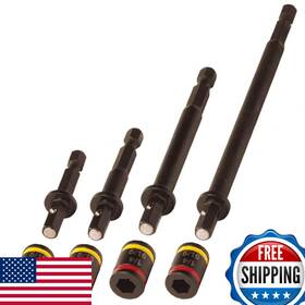 B08223258p Malco C-rhex Magnetic Hex Driver Set 4 Pieces Sae Impact Reversible 1/4 5/16 2