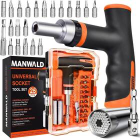 Manwald 650380613224 Universal Socket Tool Set Ratcheting Thandle Screwdriver With Power Drill Ad