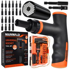 Manwald 797725306707 Universal Socket Tool Set Ratcheting T-handle Screwdriver With P