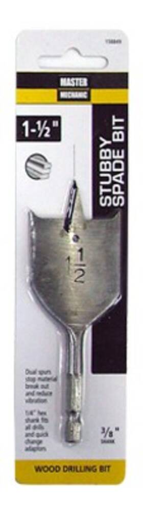158849 Master Mechanic Stubby Spade Bit 1-1/2 X 4- Inch -158849