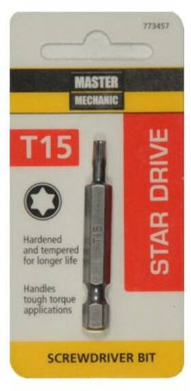 773457 Master Mechanic 6 Pack - Torx 15 Screwdriver Bit 2 Inch 773457 Master Mechanic 6 Pack - Torx 15 Screwdriver Bit 2 Inch