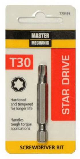 773499 Master Mechanic 6 Pack - Torx T30 Screwdriver Bit 2 Inch