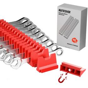 Zl254 Matscover 40pcs Magnetic Wrench Organizer Sae/metric Label Tool Drawer Storage Red