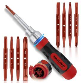Mp-78300 Maxopro Ratcheting Screwdriver Set With Magnetic Tips - 19 In 1 Ratchet Multi Screwdr