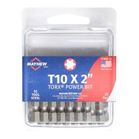 Mayhew Tools 045256010298 19324-25 Usa Torx Power Bit T10 X 2 Inch 25-pack