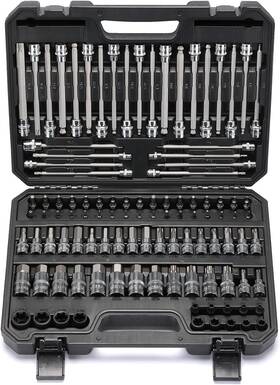 Mayouko 761312064967 107-piece Bit Socket Set 1/4 Inch 3/8 And 1/2 Drive One Size