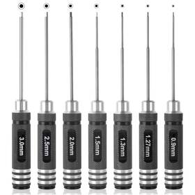 Sw-7in1-hs-bk Mdlhobby 7pc Precision Rc Hex Screwdriver Set With 0.9mm-3.0mm Medium Black