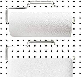 Menecor 796391137080 2 Pack Stainless Steel Pegboard Paper Towel Holder
