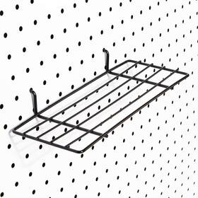 Meneone 605660966415 Pegboard Hooks Peg Board Shelf For Support Various Tools 4 Black