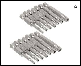 Mesee 705353628627 5 Point Security Star Torx Screwdriver Bits Set 14pcs
