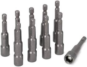 Skyusgy0405 Mesee 10 Pcs Power Nut Driver Set 1/4 Inch Hex Shank Magnetic Extension Socket
