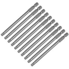 Metallixity 632702908737 10pcs 100mm 1/4 Inch Hex Shank T27 Magnetic Torx Head Security Screwdriver Bits