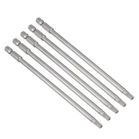 Metallixity 656320966405 5 Pcs 1/4 Inch Hex Shank T25 Magnetic Security Torx Screwdriver Bits 150mm Length