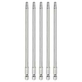 Metallixity 679134119737 5pack T27 Security Torx Bit 1/4 Inch Hex Shank 6 Long Tamper Resistant Star Bits