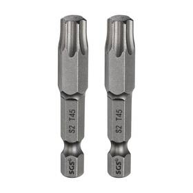 Metallixity 693974249072 2 Pcs T45 Torx Head Screwdriver Bit 1/4 Inch Hex Shank Long For Repairing