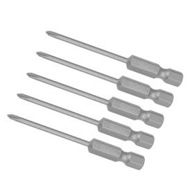 Metallixity 734301645041 5pcs Phillips Screwdriver Bit 2.5 Inch X H1/4 2.5mm Ph0 Magnetic Power