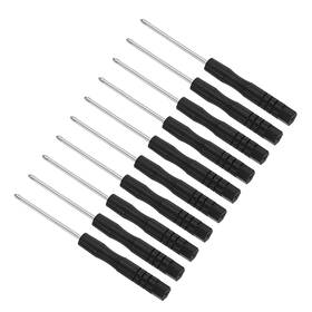 Metallixity 767153678349 10pcs Mini Phillips Screwdriver 2mm Carbon Steel Cross Head W Anti-slip Handle